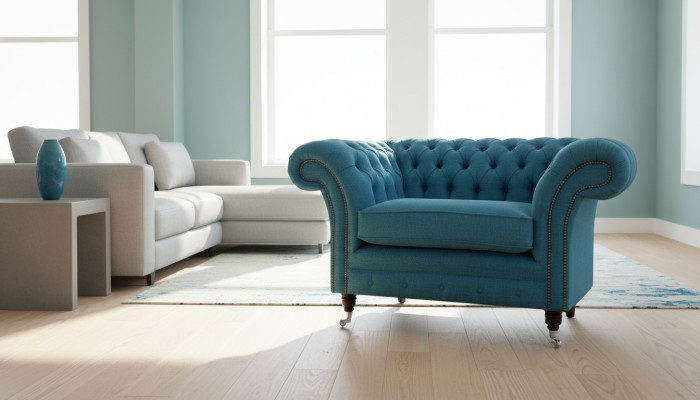 Chesterfield Design Sofa Sessel Couch Polster Textil Couchen Sitzer Ohrensessel