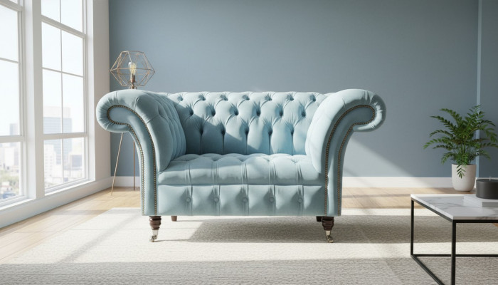 Chesterfield Design Sofa Sessel Couch Polster Luxus Textil Couchen 1 Sitzer #145