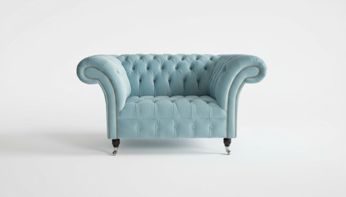 Chesterfield Design Sofa Sessel Couch Polster Luxus Textil Couchen 1 Sitzer #145