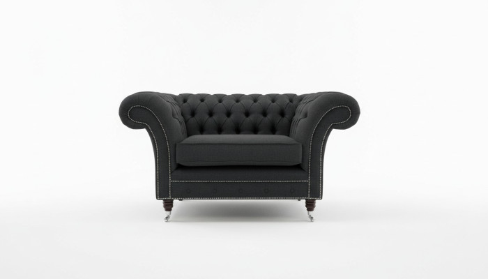Chesterfield Sessel Fernseh Couch 1 Sitzer Sofa Textil Stoff Couchen Polster 201