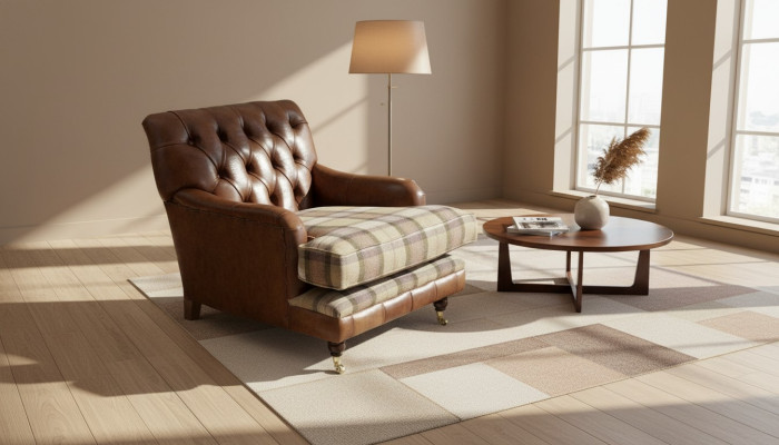 Sessel 1 Sitzer Relax Polster Fernseh Chesterfield Textil Sofa Couchen Stoff Neu