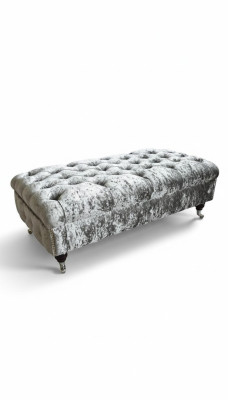 Chesterfield Textil  Hocker XXL Big Fußhocker Polster Sofas Bank Luxus Stoff