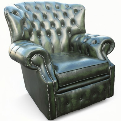 Chesterfield Samt Ohrensessel 1 Sitzer Designer Leder Fernseh Stoff Polster Neu