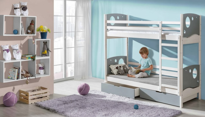 Etagenbett Hochbett Kinderbett 5 Farben Skandinavische Kiefer Holz Kinder Zimmer