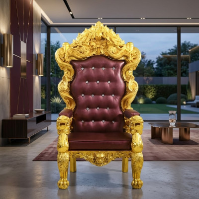 Thron Sessel Königlicher Polster Chesterfield Samt 1 Sitzer Antik Stil Stühle