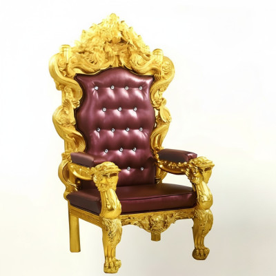 Thron Sessel Königlicher Polster Chesterfield Samt 1 Sitzer Antik Stil Stühle