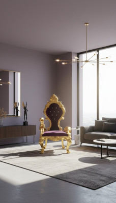 Thron Sessel Stühle Königlicher Polster Chesterfield Samt 1 Sitzer Antik Stil