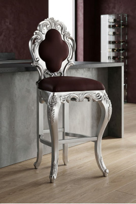 Hocker Barhocker Königlicher Polster Chesterfield Samt 1 Sitzer Antik Stil Stuhl
