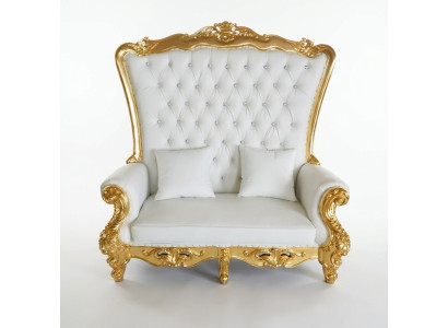 Thron Sofa Couch Königlicher Polster Chesterfield Samt Antik Stil Zweisitzer