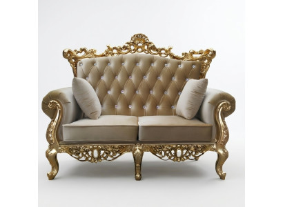 Zweisitzer Chesterfield Thron Sofa Königlicher Polster Samt 2 Sitzer Antik Stil