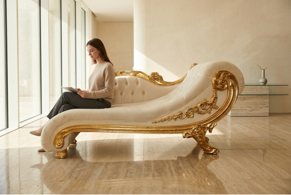 Chesterfield Récamière antik stil Edle Chaiselongue Chaise Longue Sofa