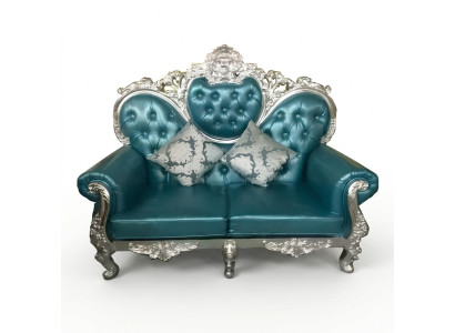 Thron Sofa Königlicher Polster Chesterfield Samt Zweisitzer Antik Stil Sofas Neu