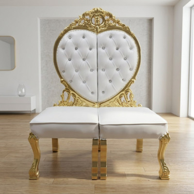 Chesterfield Thron Sessel Königlicher Polster Samt Liebe Herz Antik Stil Stühle