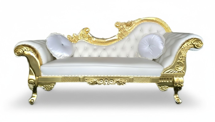 Edle Chesterfield Recamiere antik stil Chaiselongue Chaise Longue Sofa Liege Neu