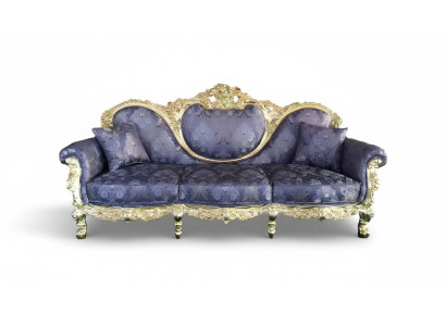 Thron Sofa Queen Polster Samt 3 Sitzer Antik Stil Sessel Lounge Chesterfield