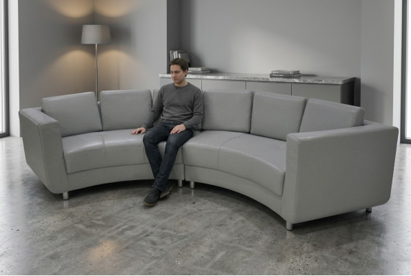 Rund Sofa Wohn Möbel Leder Sofas Couchen Polster Sitz Runde Landschaft Eck Neu