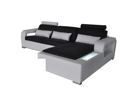 Ledersofa Couch Wohnlandschaft Eck Garnitur Design Modern Sofa Deko L-Form