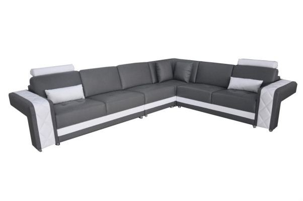 Ledersofa Couch Wohnlandschaft Eck Garnitur Design Modern Deko Sofa L-Form