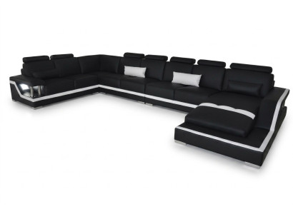 Ledersofa Wohnlandschaft Eck Garnitur Design Modern Sofa U-Form