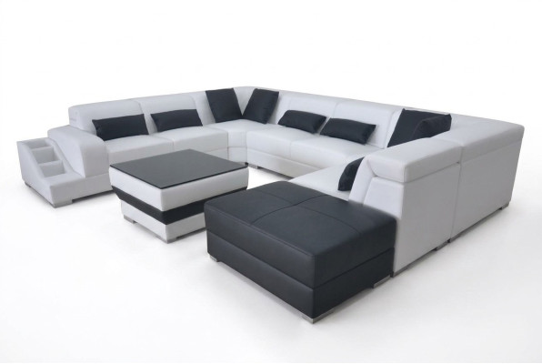Leder Eck Sofa Eck Wohnlandschaft Garnitur Design Modern Couch UForm G8008 Sofas