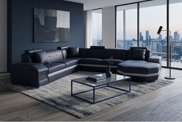 Ecke Leder Modern XXL Couch Wohnlandschaft Sitz Polster Couchen Sofa U-Form Neu