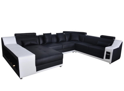 Wohn Couch Leder Landschaft Sofa Polster Garnitur Eck Sofas Sitz Garnituren Neu