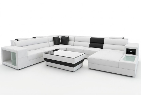 Design Polster Leder Ecke Leder Sitz Sofa Polster Eck Wohn Landschaft