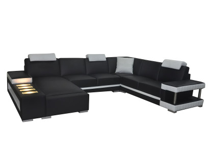 Designer Leder Polster Ecke Sofa Polster Eck Landschaft Zimmer Big Leder