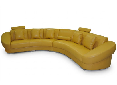 Runde Eck Sofa Couch Polster XXL Big Rund Couchen Wohnlandschaft U Form gelb Neu