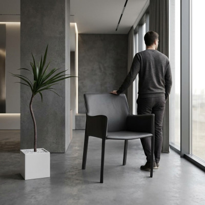 Design Lehn Stühle Polster Ess Zimmer Club Küche Lounge Wohn Möbel Stuhl Sessel