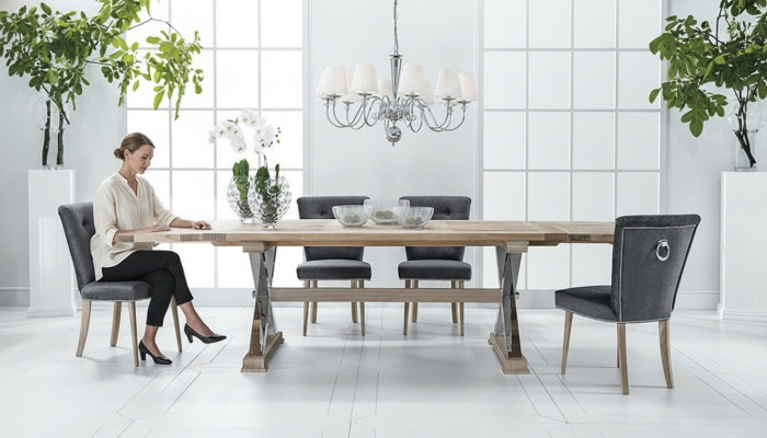 Design Esszimmer Esstisch Tisch 8 Sessel Stuhl Lehn Stühle Echt Holz