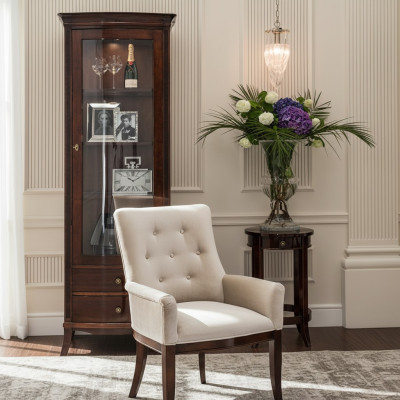 Weißer Chesterfield Sessel Fernsehsessel Relaxsessel Luxus Design Einsitzer
