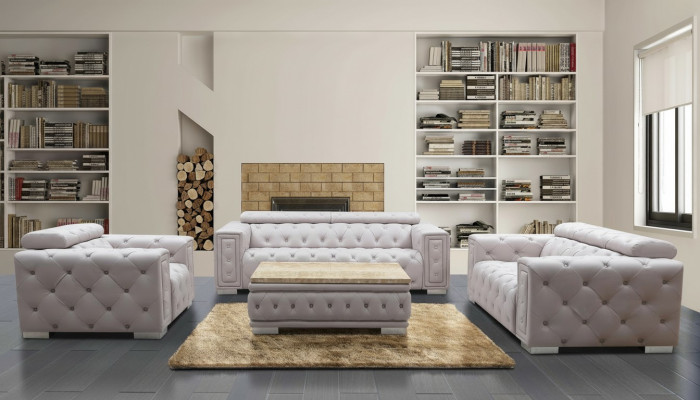Couch Set Garnitur Polster Leder Design Chesterfield Sofagarnitur 3+2 Sitzer Neu