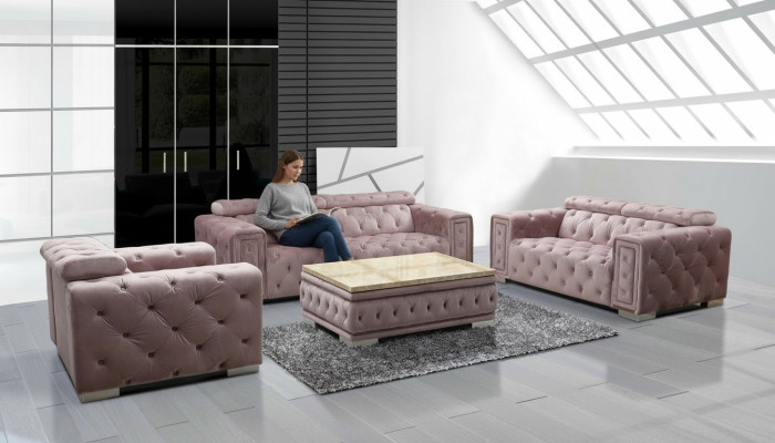 Klassische Design Couch Chesterfield 3+1 Sitzer Couch Sitz Polster Garnitur Neu