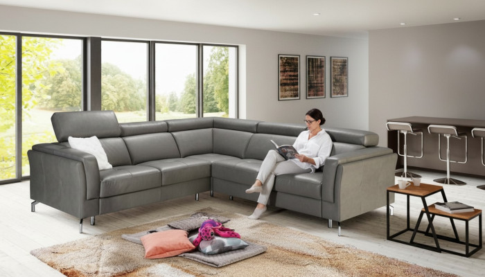 Heim Kino Sofa Couch Polster Couchen Sofas Eck Garnitur Relax Fußstützen Leder