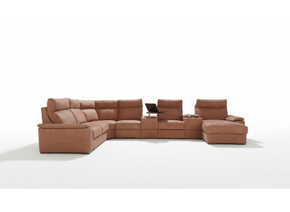 Wohnlandschaft Ecksofa Ablage Kühlfach Bettfunktion Schlaf Sofa Couchen Polster