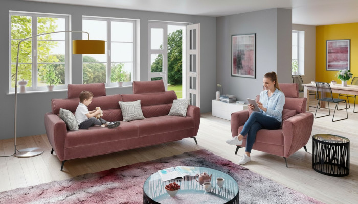 Klassische Design Couch Sitz Polster Komplett Set Garnitur 3+2 Textil Garnituren