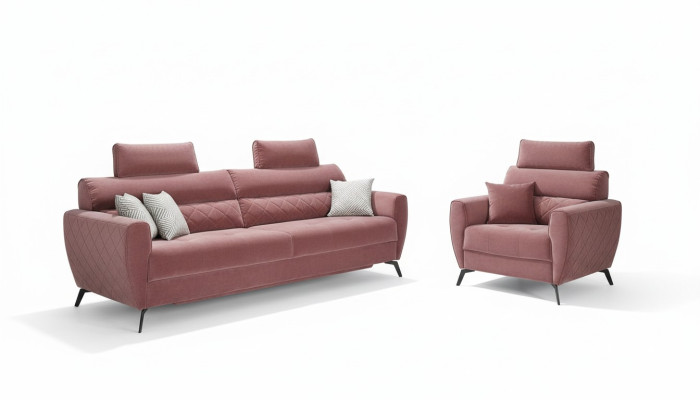 Klassische Design Couch Sitz Polster Komplett Set Garnitur 3+2 Textil Garnituren
