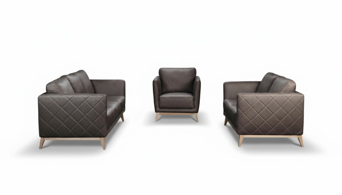 Leder Design Couch Polster Sitz 3+1+1 Garnitur Sofa Garnituren Kunstleder