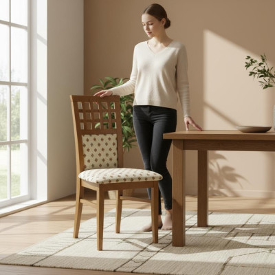 Stuhl 8x Stühle Gruppe Set Wohn Esszimmer Garnitur Holz Landhaus Stil
