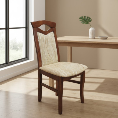 Set 4x Sessel Stuhl Design Holz Textil Polster Stühle Gastro Esszimmer Stoff