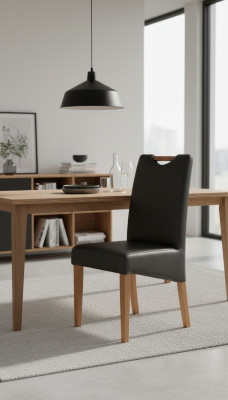 Lehnstuhl Design Sessel Holz Leder Polster Esszimmer Leder Gastro Stuhl