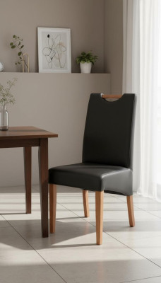 Design Sessel Polster Set 2x Stuhl Holz 100% Leder Stühle Esszimmer Neu