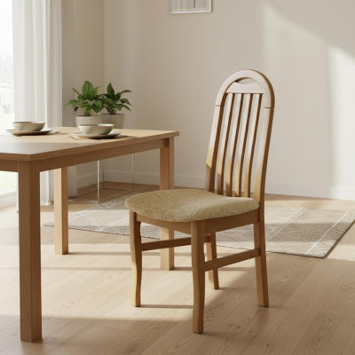 Design Stuhl Set 1x Sessel Holz Textil Stühle Gastro Stoff Esszimmer Neu