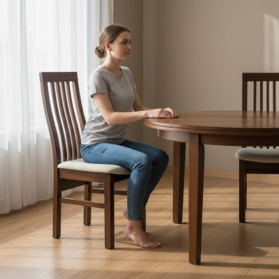 Design Set 4x Sessel Stuhl Holz Textil Polster Gastro Stühle Esszimmer Stoff