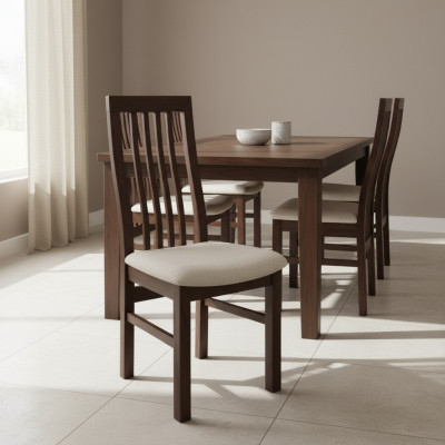 Set 8x Massivholz Sessel Esszimmerstuhl Holz Polster Stühle Gastro