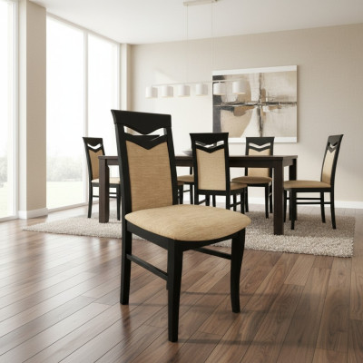 Set 10x Sessel Stuhl Designer Holz Stoff Polster Stühle Gastro Esszimmer Lehn