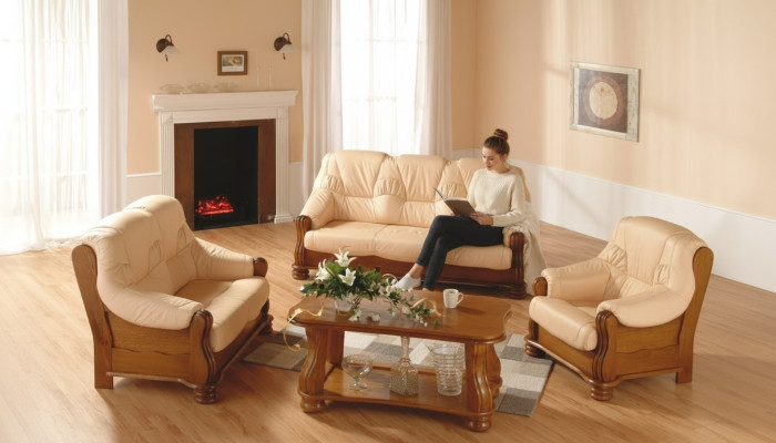 Dreisitzer Couch Klassische Couch Polster Sofa 3 Sitzer Leder Couchen