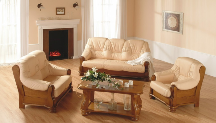 Dreisitzer Couch Klassische Couch Polster Sofa 3 Sitzer Leder Couchen