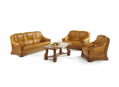 Wohnzimmer Ledercouch Sofagarnitur Set 3+1 Sitzer Sofa Couch Sitz